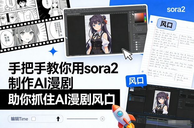 手把手教你用sora2制作AI漫剧,助你抓住AI漫剧风口-梦清研习社
