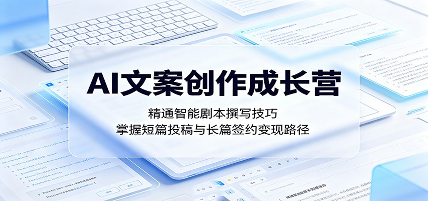 AI文案创作成长营：精通智能剧本撰写技巧，掌握短篇投稿与长篇签约变现路径-梦清研习社