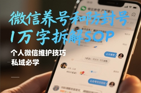 微信养号和防封号1万字拆解SOP,个人微信维护技巧,私域必学【文档】-梦清研习社