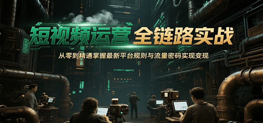短视频运营全链路实战，从零到精通掌握最新平台规则与流量密码实现变现-梦清研习社