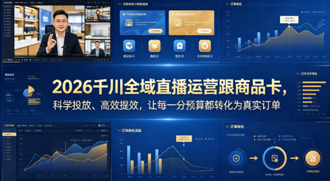 2026千川全域直播运营跟商品卡，科学投放、高效提效，让每一分预算都转化为真实订单-梦清研习社