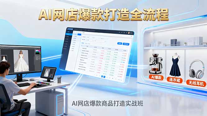 AI网店爆款商品打造实战班:AI技术实现商品图智能处理,快速搭建AI网店-梦清研习社