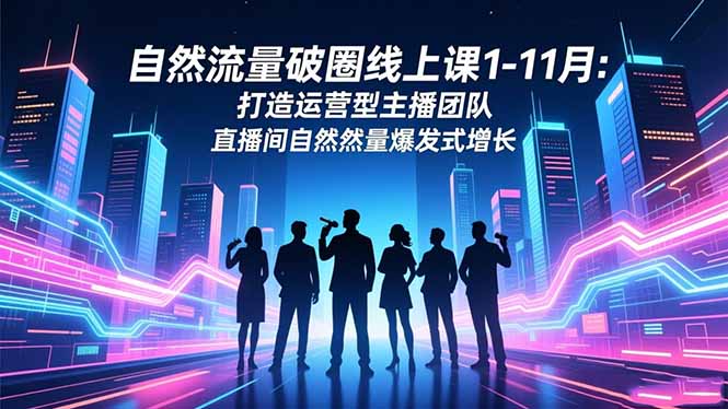 自然流量破圈线上课1-11月:打造运营型主播团队 直播间自然流量爆发式增长-梦清研习社