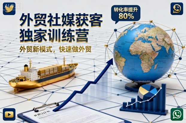 外贸社媒获客独家训练营，外贸新模式，快速做外贸(更新26年3月)-梦清研习社
