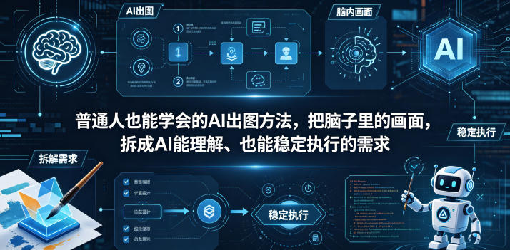 普通⼈也能学会的AI出图⽅法，把脑子里的画面，拆成AI能理解、也能稳定执行的需求【文档】-梦清研习社