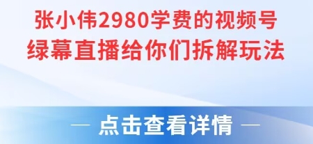 张小伟2980付费额视频号绿幕直播给你们拆解玩法-梦清研习社