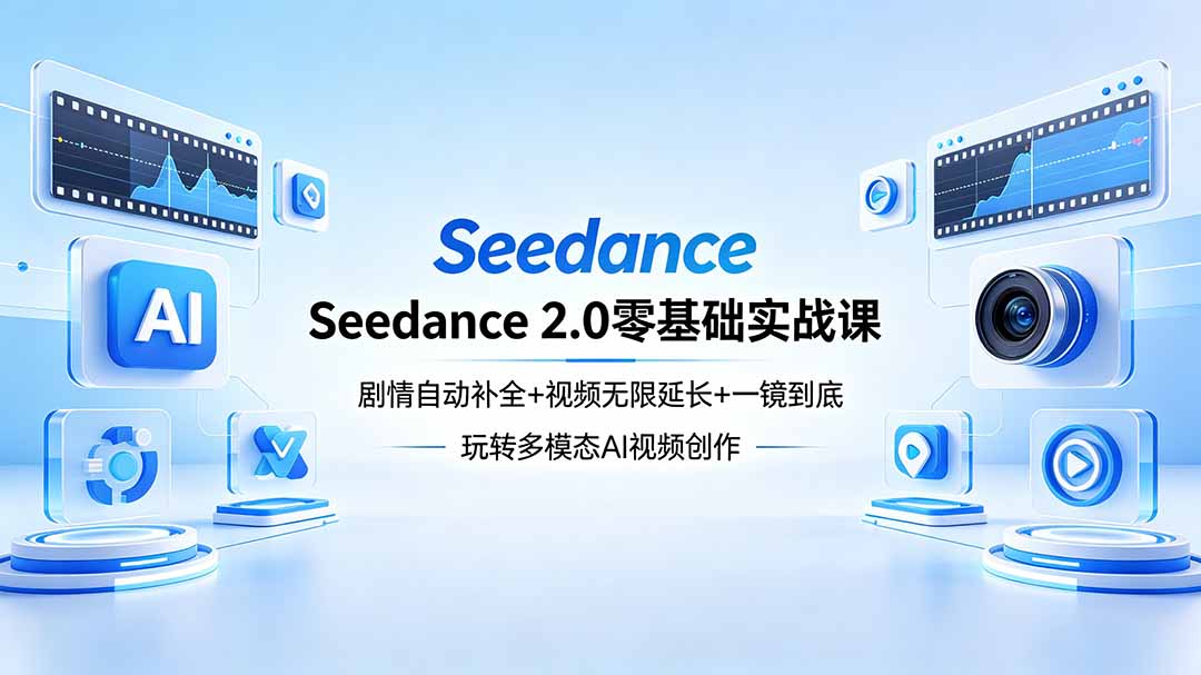 Seedance 2.0零基础实战课：剧情自动补全+视频无限延长+一镜到底：玩转多模态AI视频创作-梦清研习社