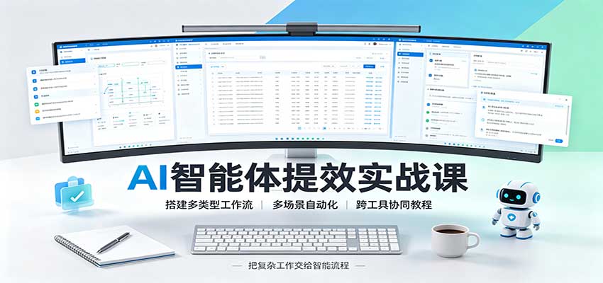 AI智能体提效实战课：搭建多类型工作流，多场景自动化，跨工具协同教程-梦清研习社