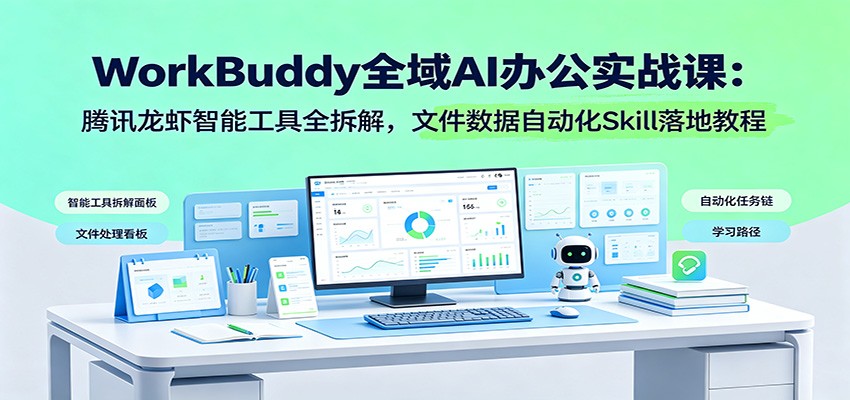 WorkBuddy全域AI办公实战课：腾讯龙虾智能工具全拆解，文件数据自动化Skill落地教程-梦清研习社