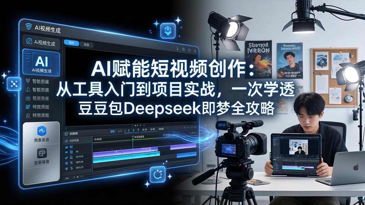AI赋能短视频创作：从工具入门到项目实战，一次学透豆包Deepseek即梦全攻略-梦清研习社