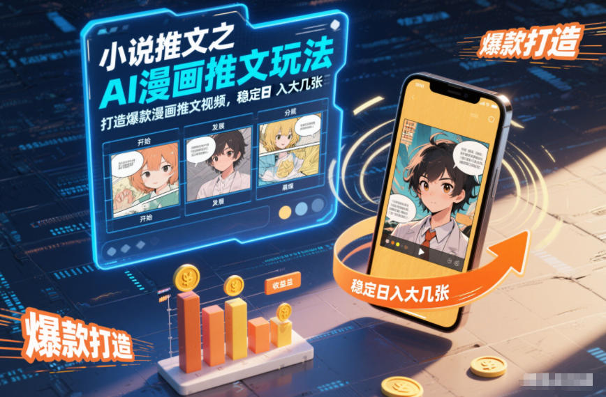 小说推文之AI漫画推文玩法，打造爆款漫画推文视频，稳定日入大几张-梦清研习社