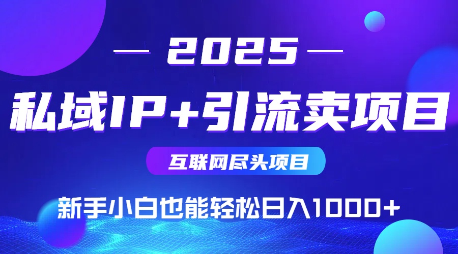 2025网创尽头项目，私域IP+引流，新手小白也能在家日入1000+-梦清研习社