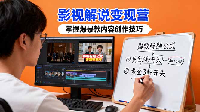影视解说变现营:通过30+实战案例爆款内容创作技巧,掌握影视解说盈利密码-梦清研习社
