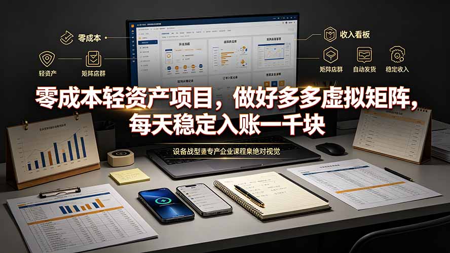 零成本轻资产项目，做好多多虚拟矩阵，每天稳定入账一千块-梦清研习社
