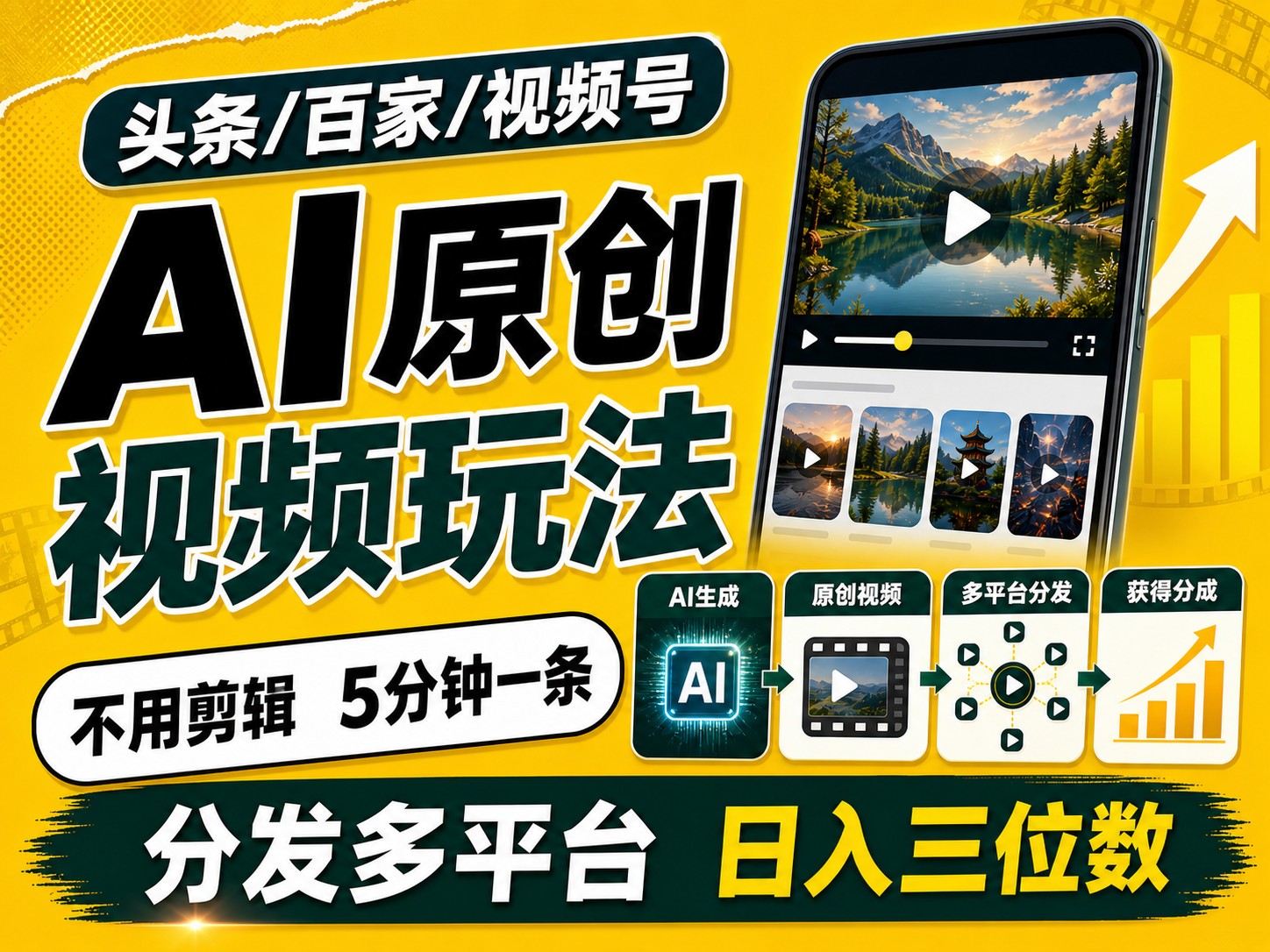 2026头条百家号升级玩法 5分钟一条原创视频 发多平台赚收-梦清研习社