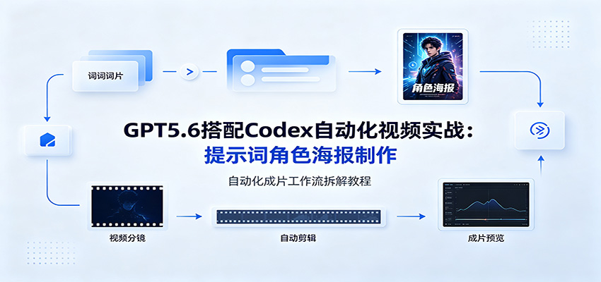 GPT5.6搭配Codex自动化视频实战：提示词角色海报制作，自动化成片工作流拆解教程-梦清研习社