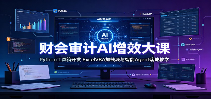 财会审计AI增效大课：Python工具箱开发，ExcelVBA加载项与智能Agent落地教学-梦清研习社