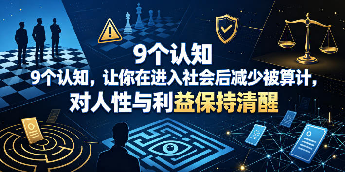 付费文章：9个认知，让你在进入社会后减少被算计，对人性与利益保持清醒-梦清研习社