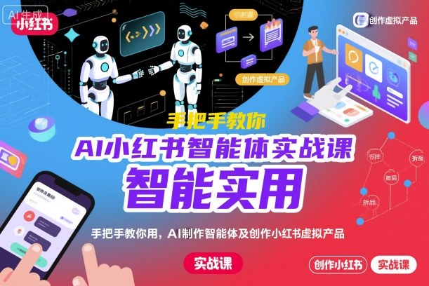 AI小红书智能体实战课，手把手教你用AI制作智能体及创作小红书虚拟产品，提效+内容商业化-梦清研习社