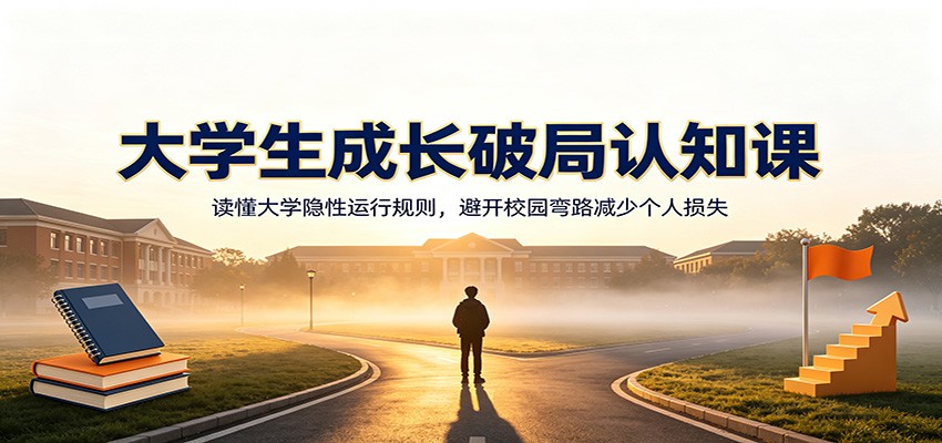 大学生成长破局认知课：读懂大学隐性运行规则，避开校园弯路减少个人损失-梦清研习社