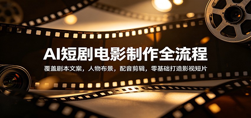 AI短剧电影制作全流程：覆盖剧本文案，人物布景，配音剪辑，零基础打造影视短片-梦清研习社