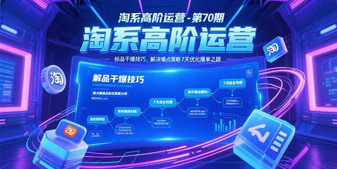 淘系高阶运营-第70期，标品干爆技巧，解决难点策略，大佬操盘方法-梦清研习社