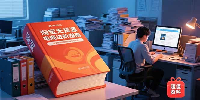 淘宝无货源电商进阶指南，包含新人课、进阶课，配套资料，蓝海选品等-梦清研习社