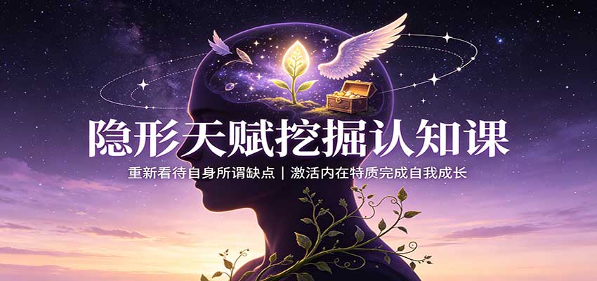 隐形天赋挖掘认知课：重新看待自身所谓缺点，激活内在特质完成自我成长-梦清研习社