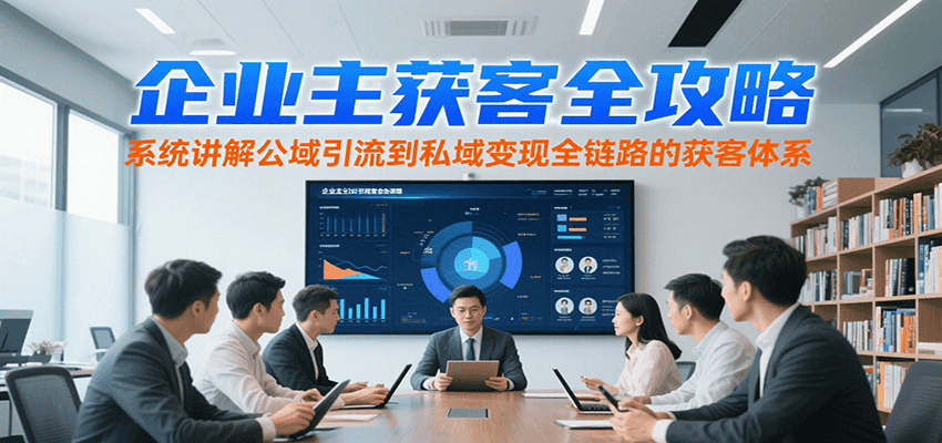 企业主获客全攻略，系统讲解公域引流到私域变现全链路的获客体系-梦清研习社