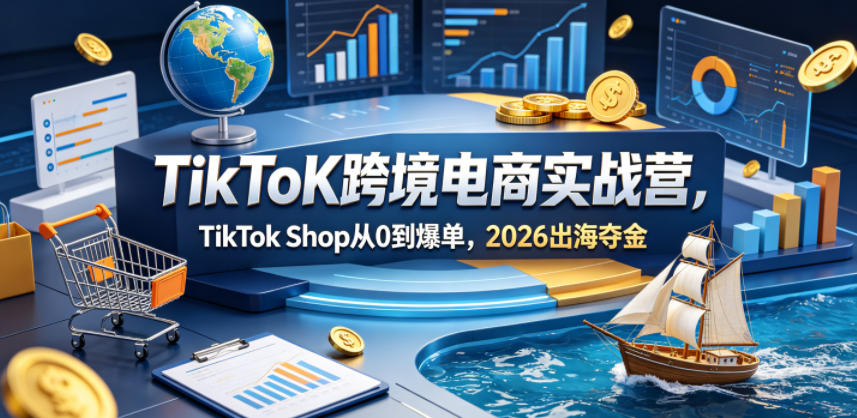 TikToK跨境电商实战营，TikTok Shop从0到爆单，2026出海夺金-梦清研习社