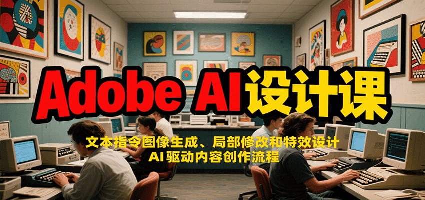 Adobe AI设计课：文本指令图像生成、局部修改和特效设计，AI驱动内容创作流程-梦清研习社