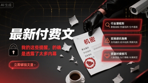 最新付费文：我的这些提醒，的确是透露了太多内幕-梦清研习社