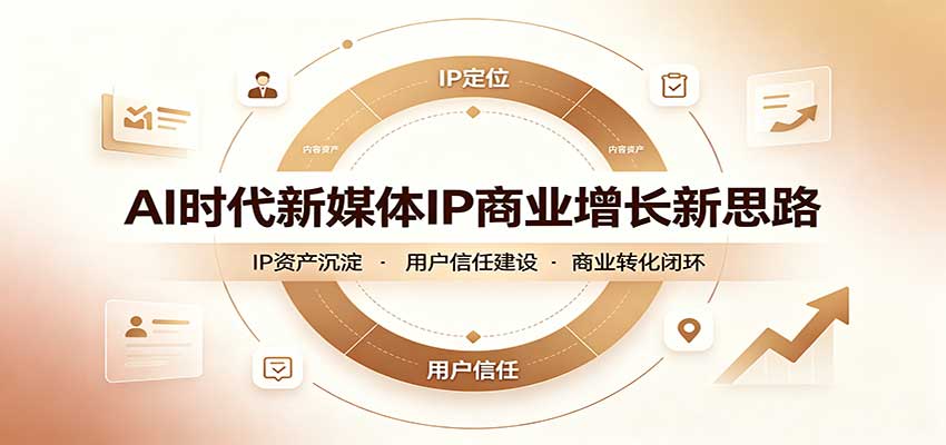 AI时代新媒体IP商业增长新思路：摒弃复杂运营套路，用极简思维打通获客路径-梦清研习社