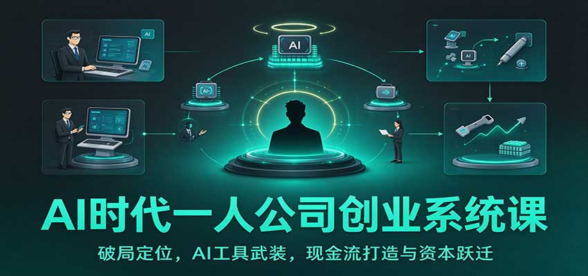 AI时代一人公司创业系统课:破局定位,AI工具武装,现金流打造与资本跃迁-梦清研习社