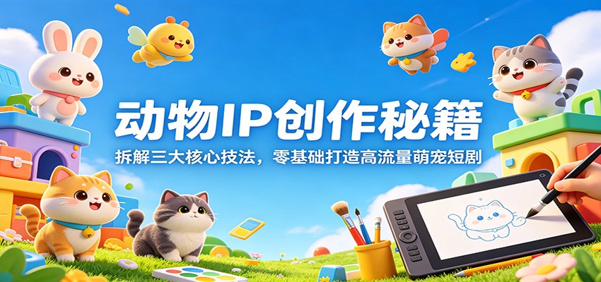 动物IP创作秘籍：拆解三大核心技法，零基础打造高流量萌宠短剧-梦清研习社