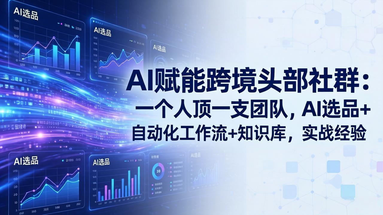 AI赋能跨境头部社群：一个人顶一支团队，AI选品+自动化工作流+知识库，实战经验-更新3月-梦清研习社