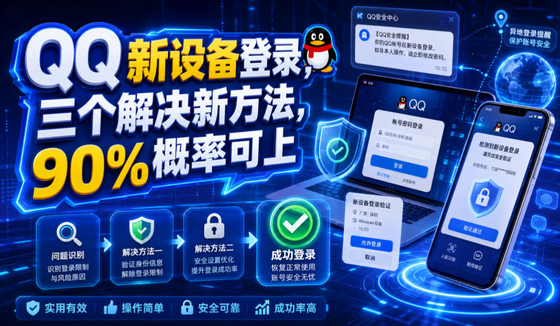 QQ新设备登录,三个解决新方法,90%概率可上-梦清研习社