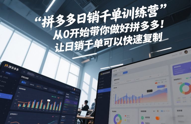 拼多多日销千单训练营，从0开始带你做好拼多多，让日销千单可以快速复制(更新26年3月)-梦清研习社