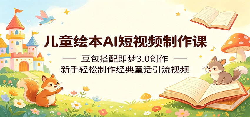 儿童绘本AI短视频制作课：豆包搭配即梦3.0创作，新手轻松制作经典童话引流视频-梦清研习社