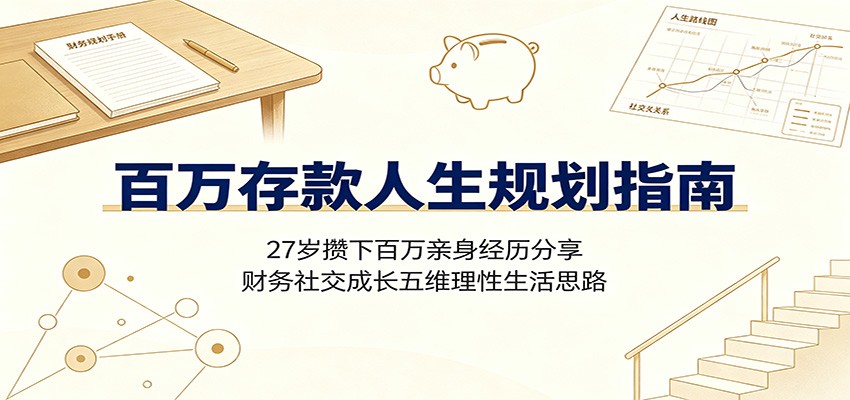 百万存款人生规划指南：27岁攒下百万亲身经历分享，财务社交成长五维理性生活思路-梦清研习社