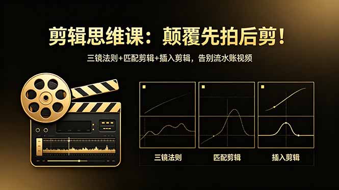 剪辑思维课：颠覆先拍后剪！三镜法则+匹配剪辑+插入剪辑，告别流水账视频-梦清研习社