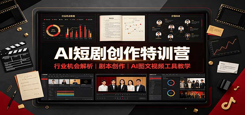 AI短剧创作特训营：行业机会解析，剧本创作，AI图文视频工具教学(文字版)-梦清研习社