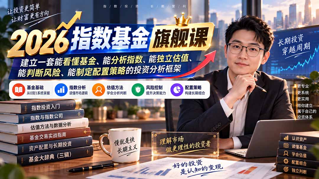 2026指数基金旗舰课｜建立一套能看懂基金、能分析指数、能独立估值、能判断风险、能制定配置策略的投资分析框架-梦清研习社