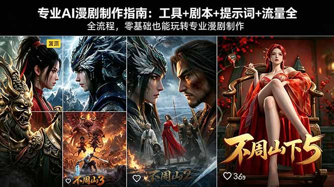 专业AI漫剧制作指南：工具+剧本+提示词+流量全流程，零基础也能玩转专业漫剧制作-梦清研习社