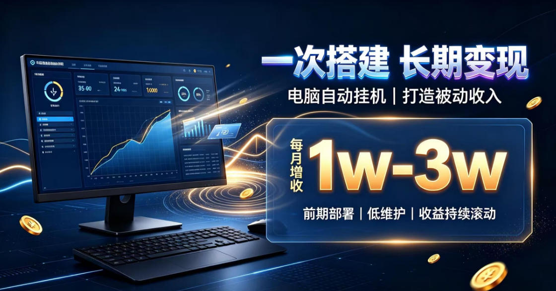 一份投入长期收益，电脑自动挂G类目，搭建被动收入每月增收1w-3w【揭秘】-梦清研习社