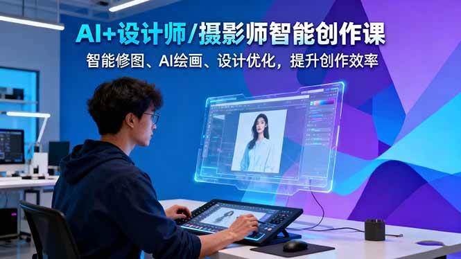 AI+设计师/摄影师智能创作课：智能修图、AI绘画、设计优化，提升创作效率-梦清研习社