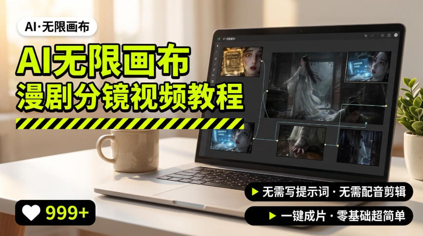 AI无限画布制作爆款漫剧分镜视频搭建教程，无需写脚本，无需制作音频，一键制作超简单-梦清研习社