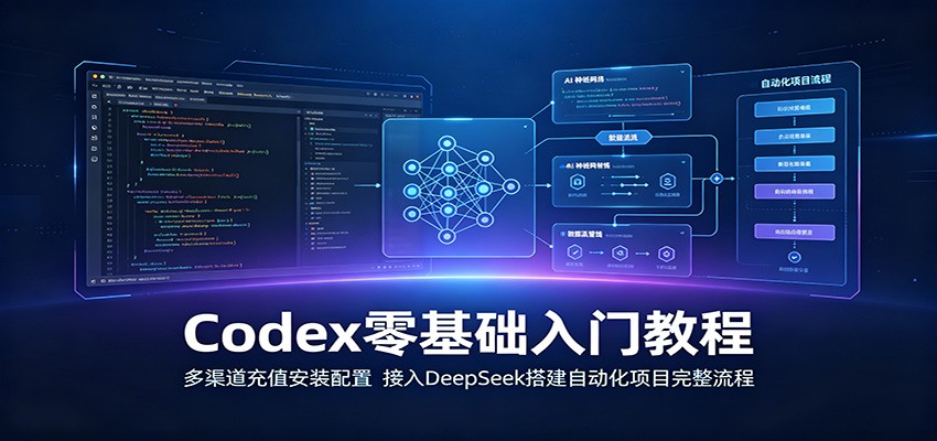 Codex零基础入门教程：多渠道充值安装配置，接入DeepSeek搭建自动化项目完整流程-梦清研习社