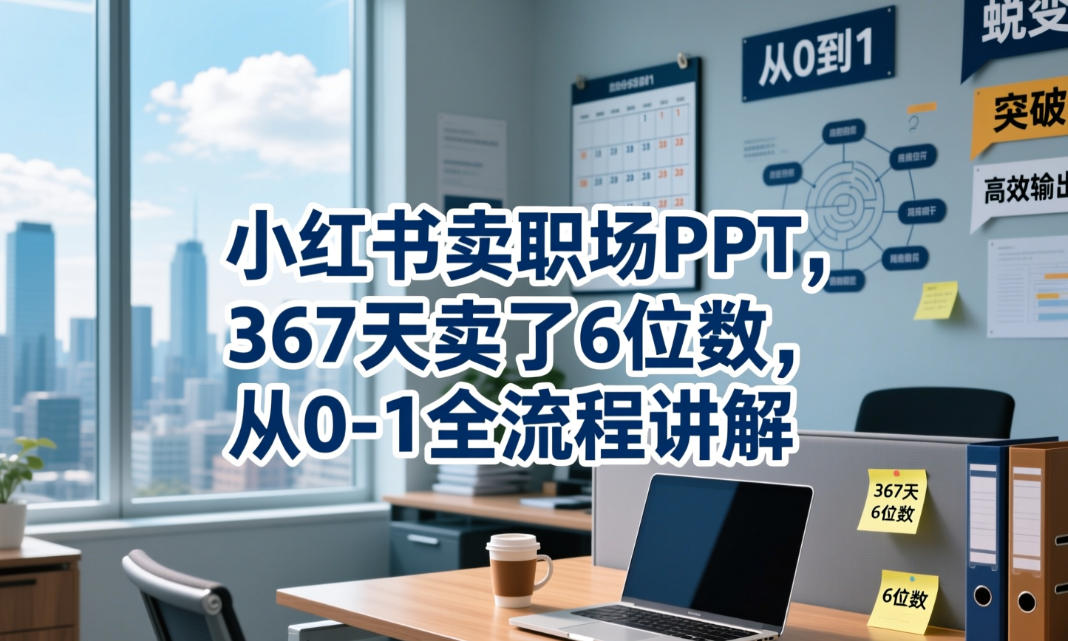 小红书卖职场PPT，367天卖了6位数，从0-1全流程讲解-梦清研习社