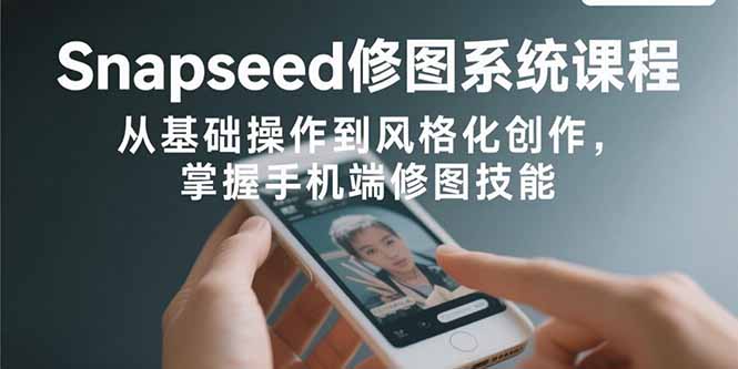Snapseed修图系统课程：从基础操作到风格化创作，掌握手机端修图技能-梦清研习社